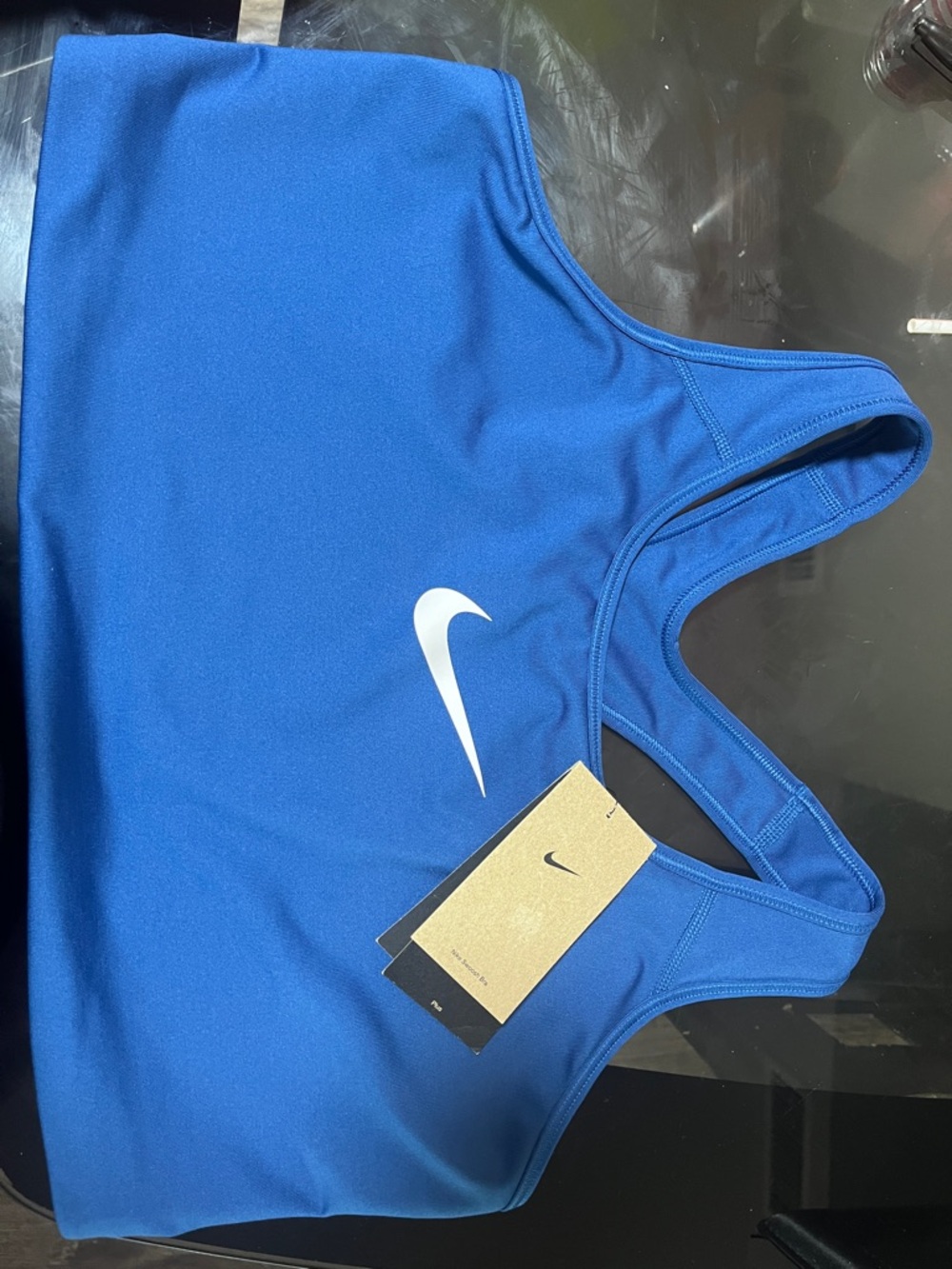 Nike Royal Blue Sports Bra with White Swoosh